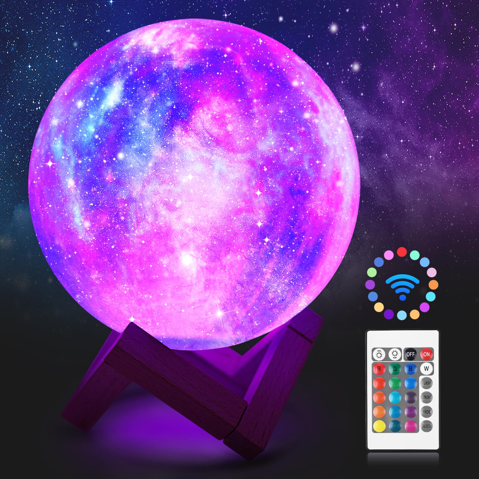 LED moon light: 3D-printed craters, soft glow. Adjustable hues, lifelike lunar vibe. Unique visual magic for any space—bring the moon indoors.
